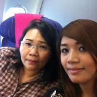 Photo taken at Thai Airways Flight TG 305 BKK-RGN by Ei S. on 3/3/2012