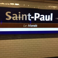 Photo taken at Métro Saint-Paul – Le Marais [1] by Sharlene D. on 7/1/2012