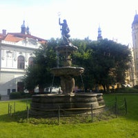 Photo taken at Park na náměstí 14. října (2. část: s Medvědí fontánou) by Frantisek H. on 8/4/2012