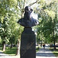 Photo taken at Памятник Льву Толстому by Evgeniya P. on 5/25/2012