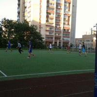 Photo taken at стадион школы #557 by Надежда З. on 8/2/2012