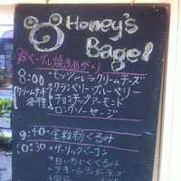 Photo taken at Honey&amp;#39;s Bagel 鷺ノ宮 by hiroshi on 4/28/2012