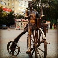 Photo taken at Памятник первому изобретателю велосипеда/Monument to the first inventor of the bicycle by Алена А. on 8/6/2012