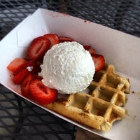 Photo taken at Bruges Waffles &amp;amp; Frites by Katie W. on 8/14/2012