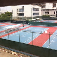 Photo taken at Tennis Court by Nopphakorn S. on 3/30/2012
