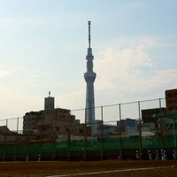 Photo taken at 亀戸野球場 by Hiroki Y. on 5/27/2012