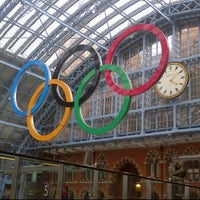 Photo taken at Olympic Logo St Pancras by David J. on 4/20/2012