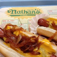 Photo taken at Nathan&amp;#39;s Famous by Eden E. on 3/2/2012