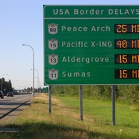 Photo taken at Peace Arch Border Crossing by BC Ministry of Transportation and Infrastructure on 8/20/2012