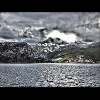 Photo taken at Lysefjord by Emerson G. on 9/12/2012