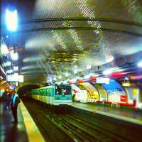 Photo taken at Métro Marcadet Poissonniers [4,12] by Aurélia S. on 6/15/2012