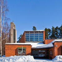 Photo taken at Vuosaaren kirkko by Uskotoivorakkaus on 4/11/2012