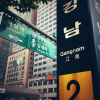 Photo taken at Gangnam Stn. by Jun👫 on 9/13/2012