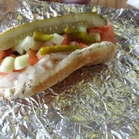 Photo taken at DJ&amp;#39;s Hot Dog Co. by Leslie k. on 4/28/2012