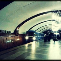 Photo taken at metro Pobeda by Masha O. on 3/11/2012
