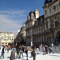 Photo taken at Patinoire de l&amp;#39;Hôtel de Ville by Stas V. on 2/21/2012