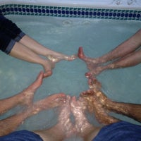 Photo taken at City Hostel Hot Tub by Michael C. on 3/4/2012