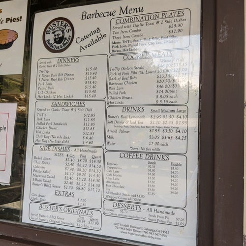 Buster's Southern BBQ 1207 Foothill Blvd Calistoga