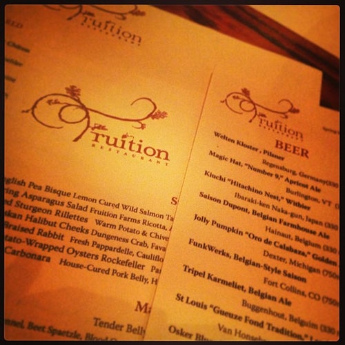 Fruition Restaurant 1313 E 6th Ave Denver