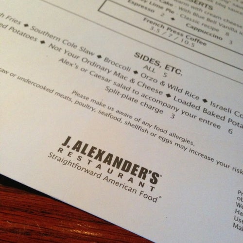 J. Alexanders Restaurant 2415 N Federal Hwy Fort Lauderdale