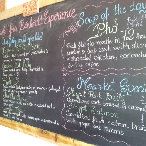 choose your baguette combination from the chalk board. they also have casserole dishes!