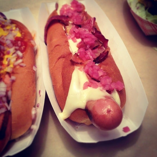 Photo taken at Bark Hot Dogs by Harrison M. on 6/14/2012