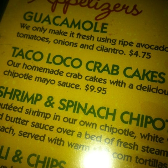 Das Foto wurde bei Taco Loco Mexican Restaurant, Catering, and Food Trucks von Rebecca M. am 4/20/2012 aufgenommen