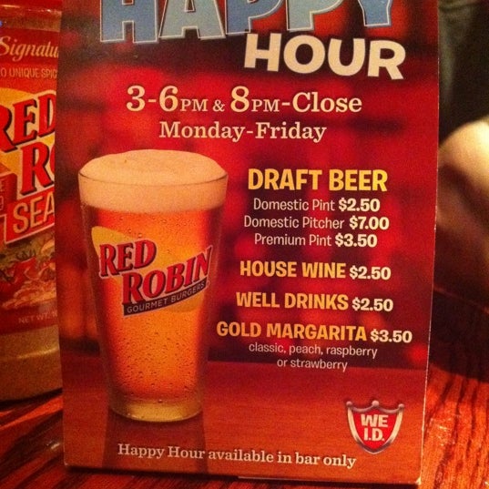 Red robin happy hour deals