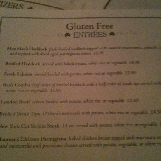 They have a special "Gluten Free" menu if you request it.