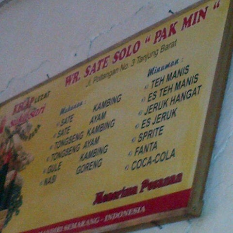 Warung Sate Solo Pak Min Pasar Minggu 3 Tips