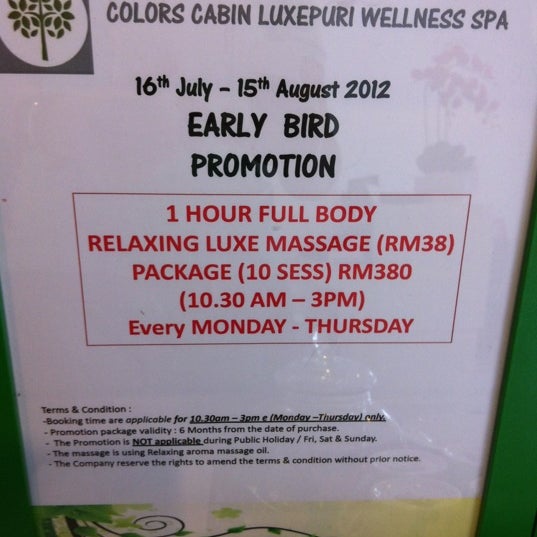 Photos At Colors Cabin Luxepuri Wellness Spa Spa In Kota Kemuning