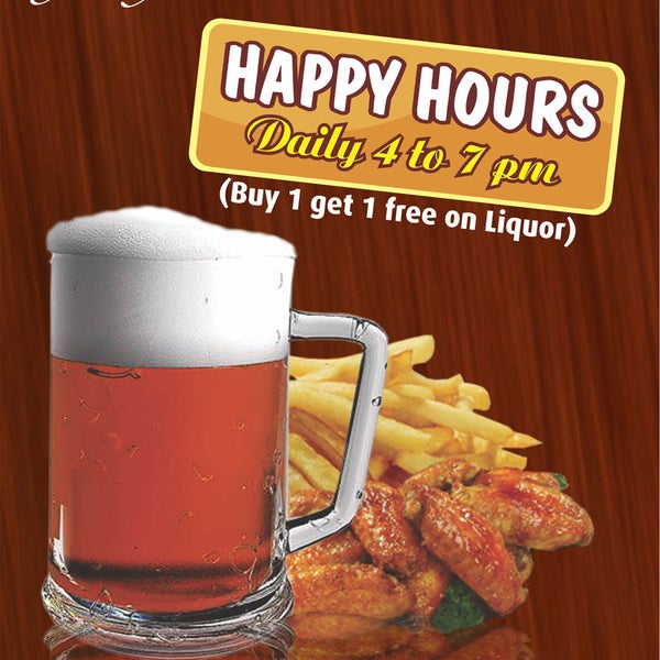 Happy hours from 4pm to 7pm