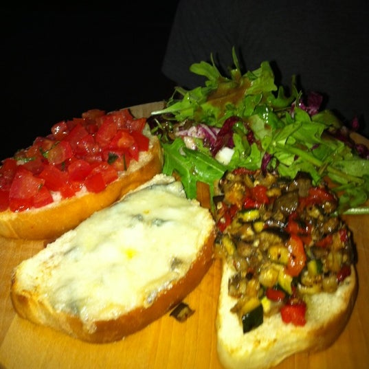 Lots of delicious entrees to share. Get the olives and the bruschetta!
