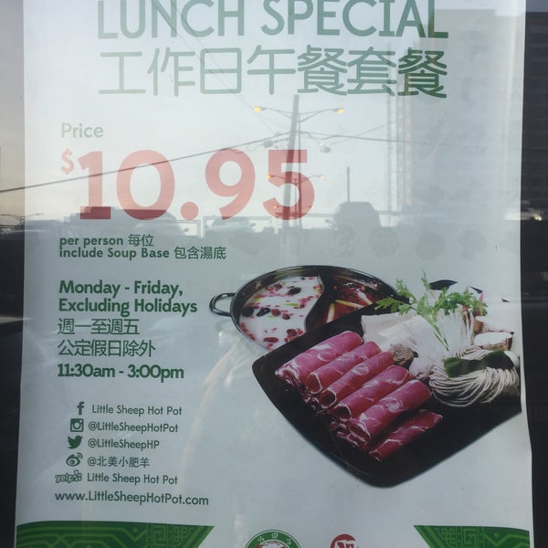 Weekday lunch special $10.95 from 11:30 am to 3:00 pm
