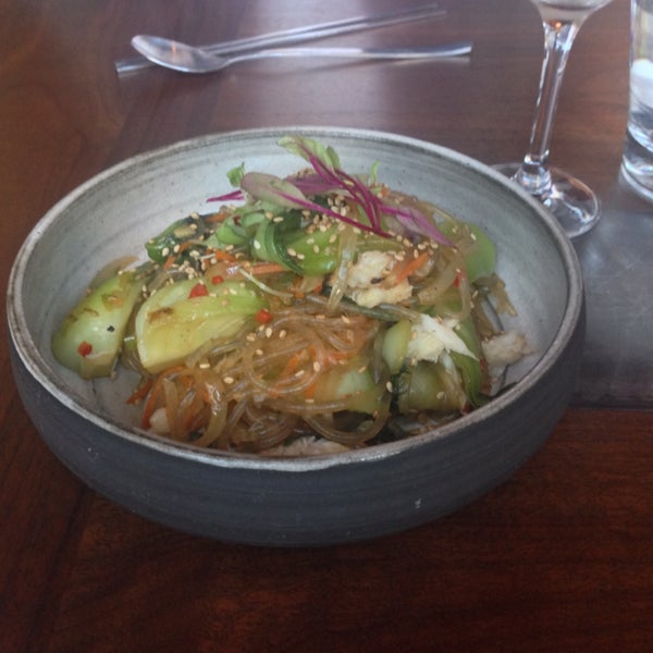 Japchae noodles with Dungeness crab