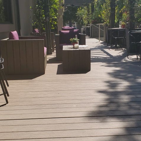 Really nice patio for relaxing with wine or beer, nice snacks, and dog friendly!