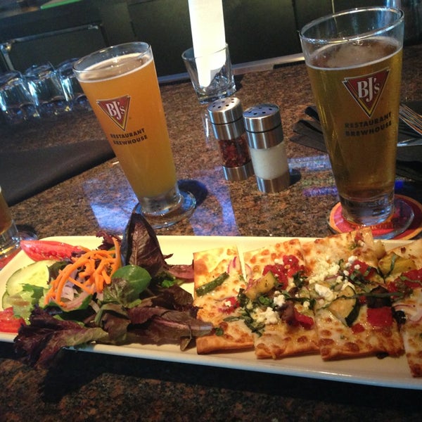 Half flatbread roasted veggies and goat cheese and salad lunch special for $6.95! Can't for wrong!