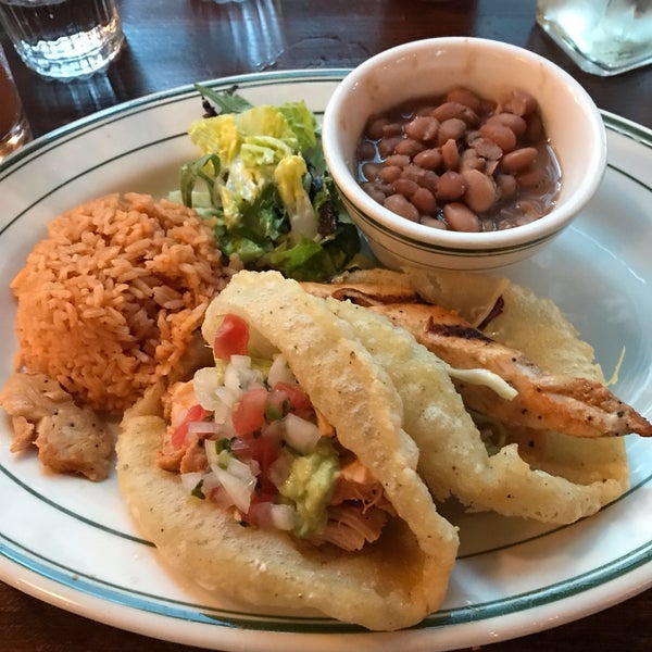The puffy taco is delicious. I got the combo: one chicken, one Mahi mahi. The chicken was the most flavorful. Michelada to drink.