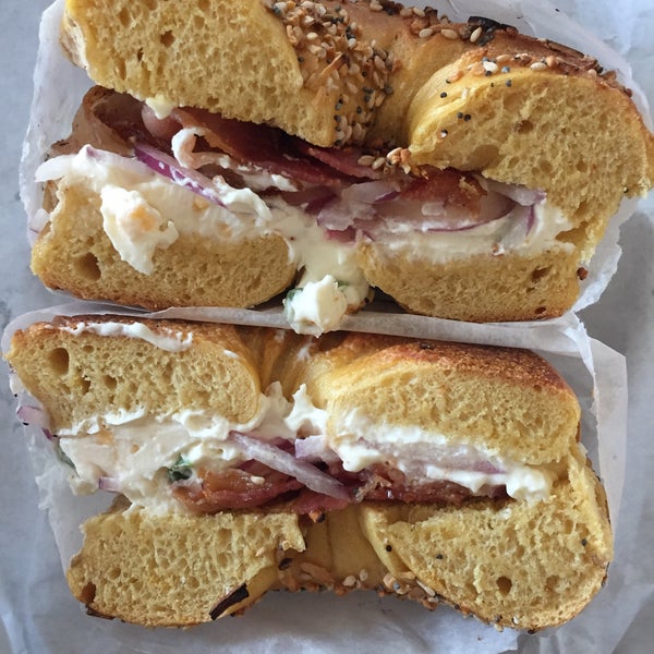 My neighborhood spot - friendly peeps. Bagels are huge and fluffy, some even scoop it out, but like it's a bagel...don't do that. Oh, and the everything cream cheese is everything.