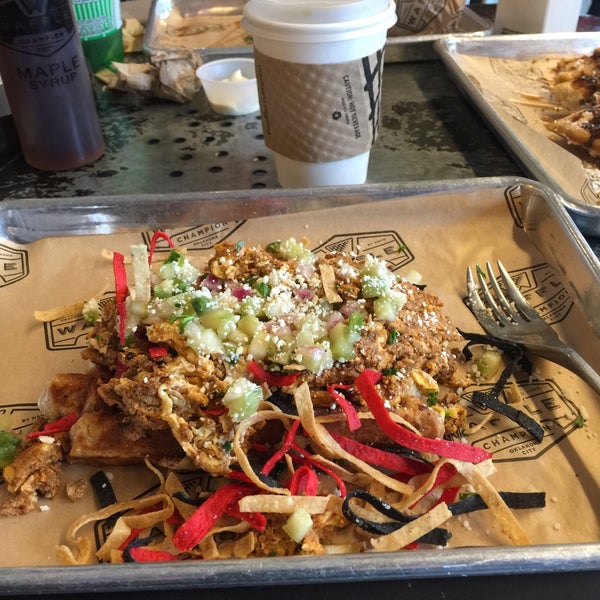 Photo taken at Waffle Champion by Larry J M. on 2/14/2016