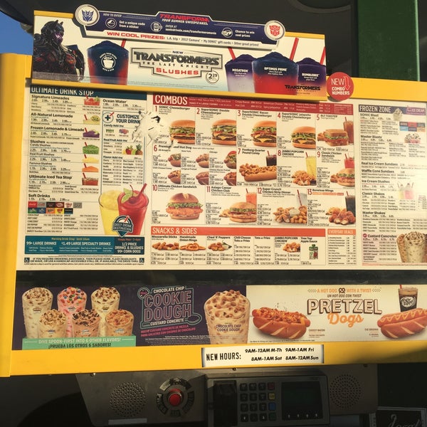 Sonic Menu - Picture of Sonic Drive-In, Santee - Tripadvisor