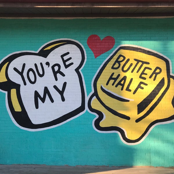 Photo taken at You&#39;re My Butter Half (2013) mural by John Rockwell and the Creative Suitcase team by Su L. on 12/17/2020