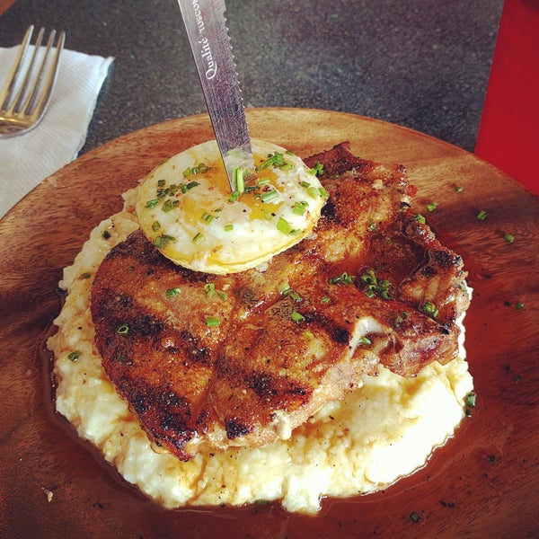 Grilled porkchop and cheese grits!
