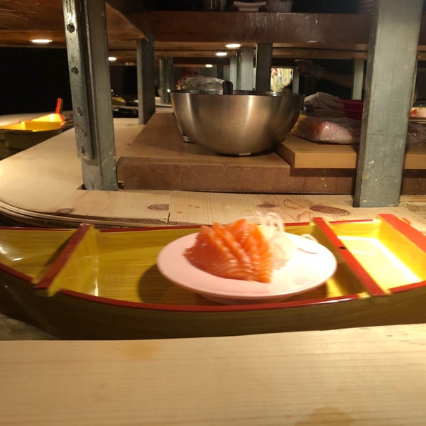 Funky sushi boat train! And all your good friends Sapporo, Kirin and Asahi are here, too.