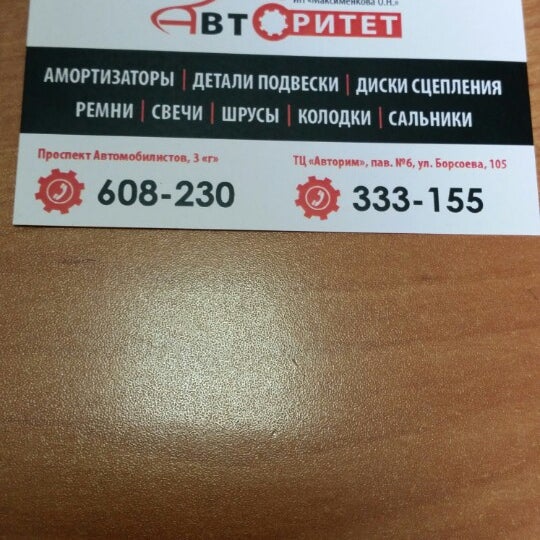 Номер Магазина Авторитет