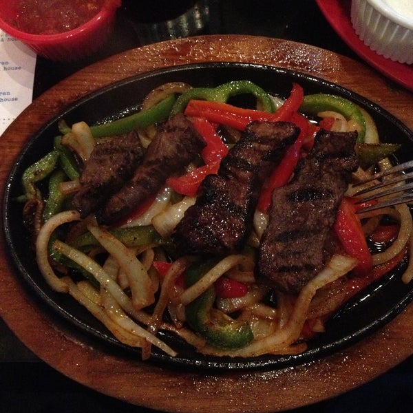 Seriously the smallest order of beef fajitas I've ever seen, thought it was a joke. 3 1/2 of the tiniest strips of beef on top of a lot of onions and peppers an order does not make.