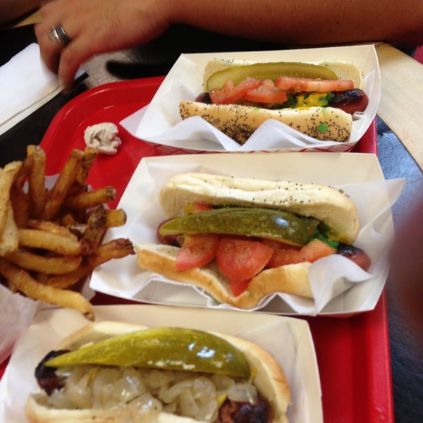 Photo taken at Hot Doug&#39;s by Dave C. on 5/9/2013