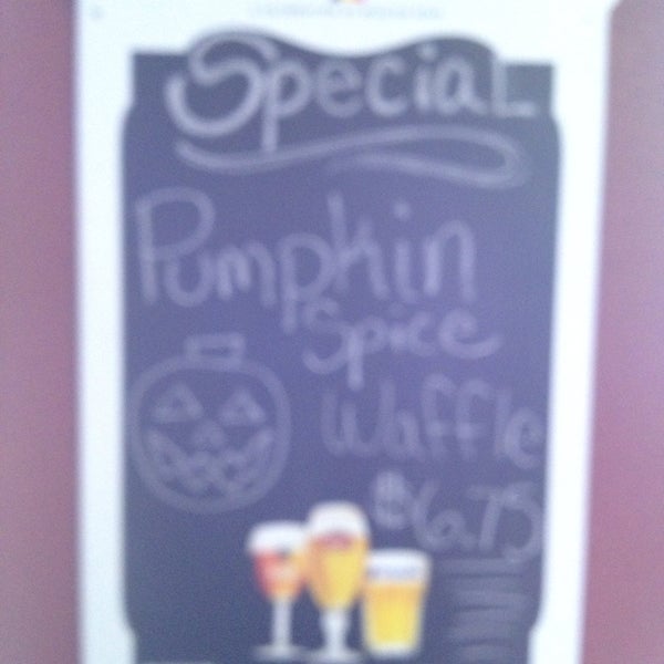 Try the incredible Pumpkin Spice Waffle special.  It's seasonal, of course.