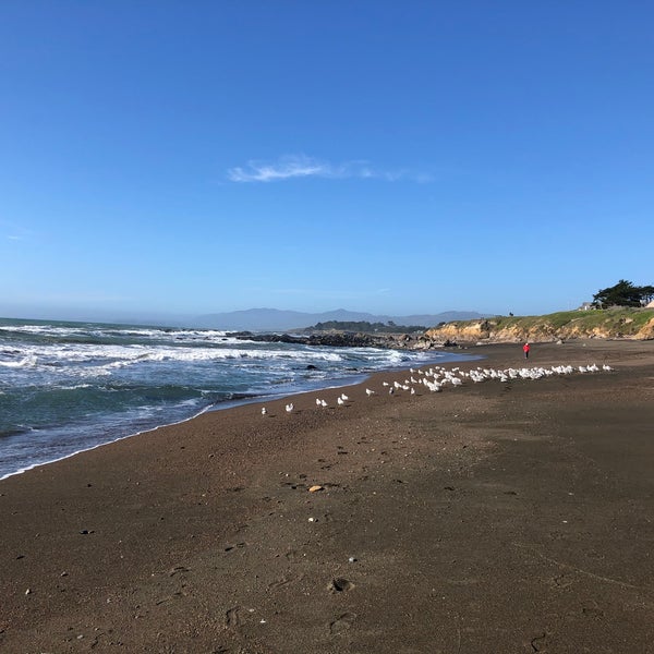 Photo taken at Moonstone Beach by liza s. on 2/8/2020