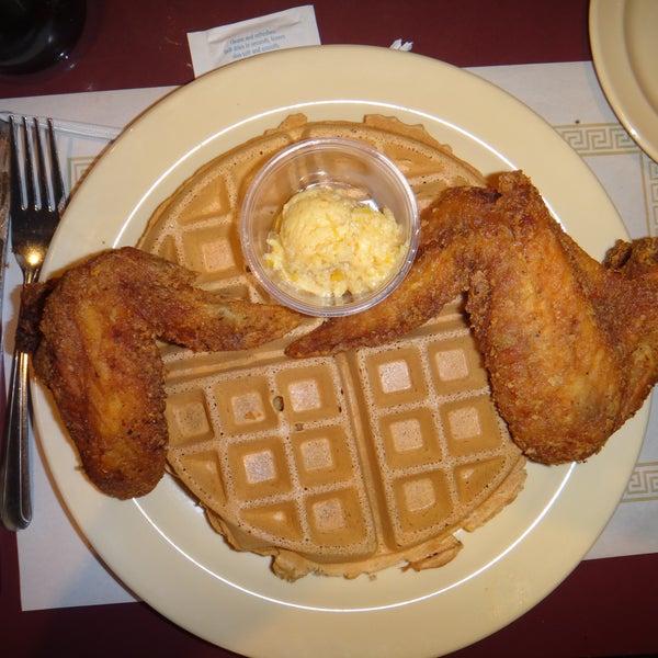 The signature dish, chicken & wafles, is fantastic.